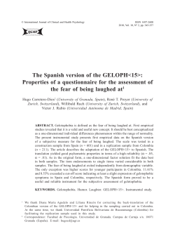 The Spanish version of the GELOPH