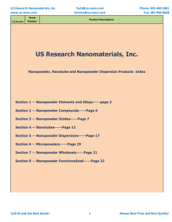 US Research Nanomaterials, Inc.