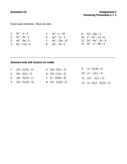 C: Factoring Trinomials with a Leading Coefficient