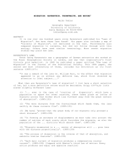 Migration Ravenstein, Thornthwaite, and beyond