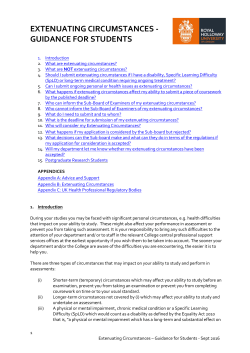 Extenuating Circumstances &ndash; Guidance for Students