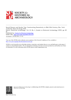 Sacred Dinners and Secular Teas: Constructing Domesticity in Mid