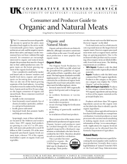 ASC-170: Consumer and Producer Guide to Organic and Natural