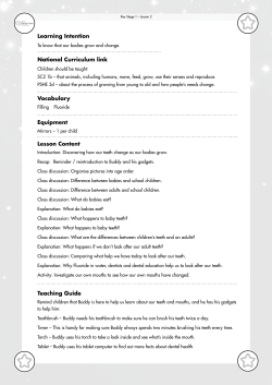 Learning Intention - British Dental Health Foundation