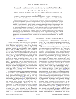 Condensation mechanisms of an arsenic