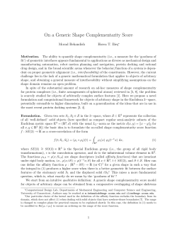 On a Generic Shape Complementarity Score