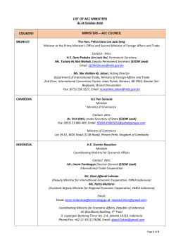 list of aec ministers country ministers – aec council