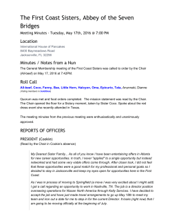 May 2016 - The First Coast Sisters