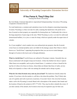 If You Fence It, They`ll Stay Out