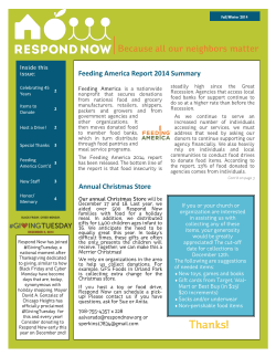 Feeding America Report 2014 Summary Annual Christmas Store