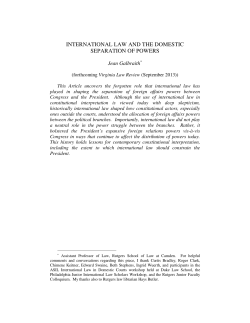international law and the domestic separation of powers