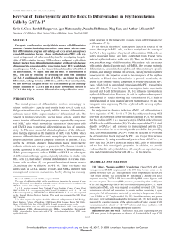 Reversal of Tumorigenicity and the Block to
