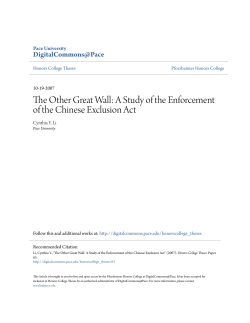 A Study of the Enforcement of the Chinese Exclusion Act