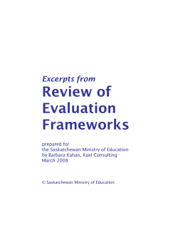 Excerpts from the Review of Evaluation Frameworks