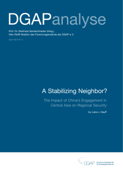 The Impact of China`s Engagement in Central Asia on Regional