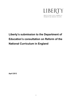 Liberty`s submission to the Department of Education`s consultation