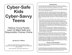 Cyber-Safe Kids Cyber-Savvy Teens