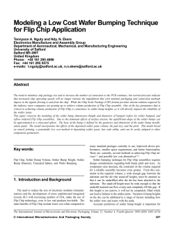 Modeling A Low Cost Wafer Bumping Technique For Flip