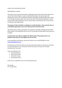 Coolum Lions Australia Day Parade 100 Flag Bearers wanted The