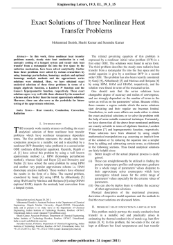 Exact Solutions of Three Nonlinear Heat Transfer Problems