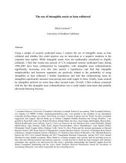 The use of intangible assets as loan collateral
