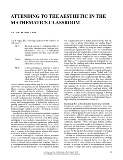 attending to the aesthetic in the mathematics classroom