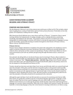 Reading and Literacy Policy