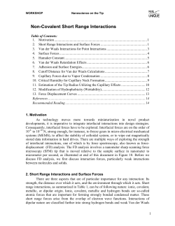 4 Non-covalent Short Range Interactions