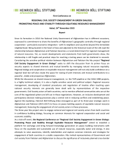 regional civil society engagement in green dialogs: promoting peace