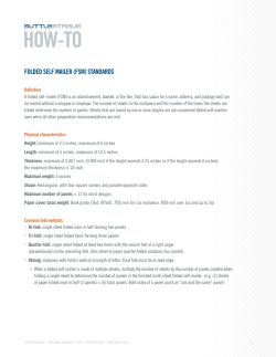 FOLDED SELF MAILER (FSM) STANDARDS