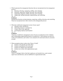 1. Which represents the management functions that are incorporated