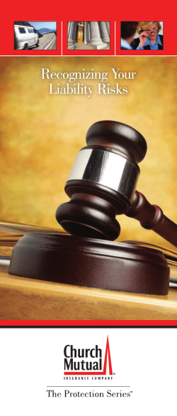 Recognizing Your Liability Risks - Church Mutual Insurance Company