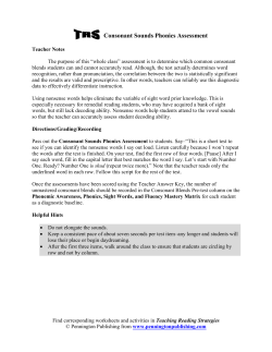 Consonant Sounds Phonics Assessment