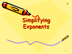 Simplifying Exponents - Mr. Hedges` Class Page