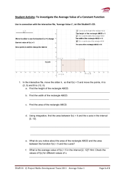 Student Activity: To investigate the Average Value of a Constant
