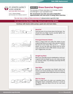 POST-OP Knee Exercise Program