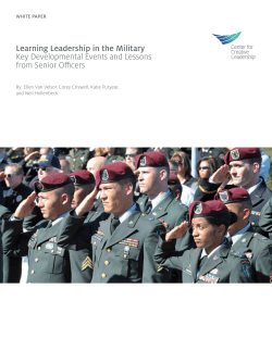 Learning Leadership in the Military Key Developmental Events and