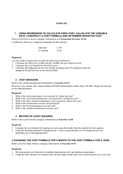 1 using regression to calculate fixed cost