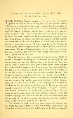 Persia`s Contribution to Literature.