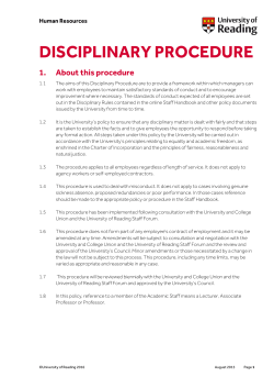 Human Resources - University of Reading