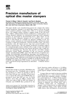 Precision manufacture of optical disc master stampers