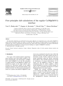 First principles slab calculations of the regular Cu/MgO(0 0 1) interface