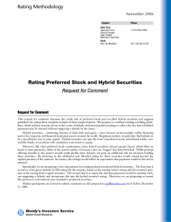 Rating Preferred Stock and Hybrid Securities
