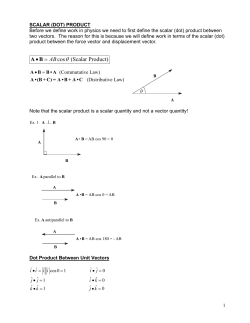 cos (Scalar Product) AB &bull; = A B