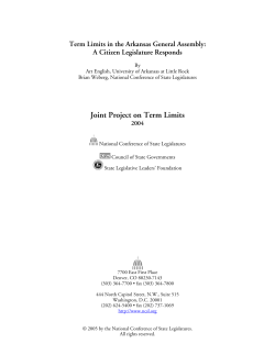 Arkansas Term Limits Draft - National Conference of State Legislatures