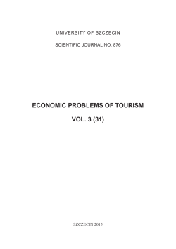 ECONOMIC PROBLEMS OF TOURISM vOL. 3 (31)