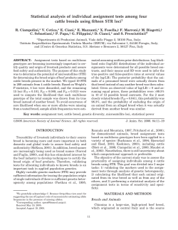 Statistical analysis of individual assignment tests among four cattle