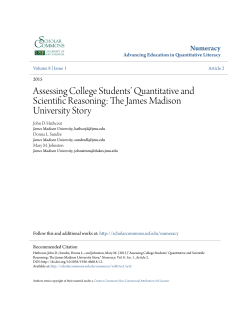 Assessing College Students` Quantitative and Scientific Reasoning