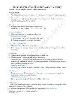 Punctuation - Weber State University