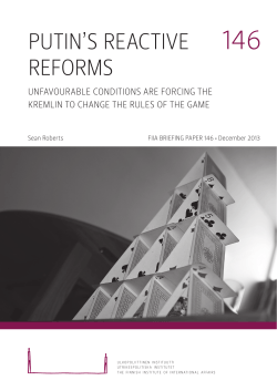 Putin`s reactive reforms: Unfavourable conditions are forcing the